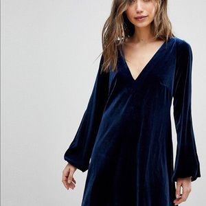Blue Velvet Dress by Free People